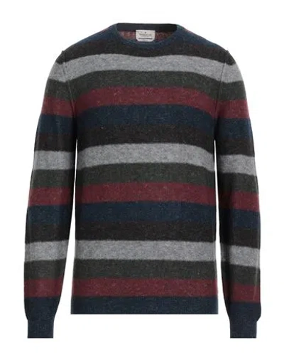 Brooksfield Man Sweater Navy Blue Size 44 Virgin Wool, Polyamide, Cotton
