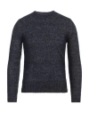 Brooksfield Man Sweater Navy Size 36 Alpaca Wool, Cotton In Navy