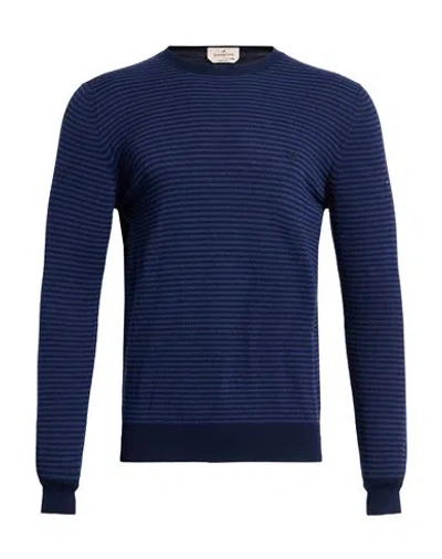 Brooksfield Man Sweater Navy Size 42 Cotton, Polyamide In Blue