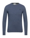 Brooksfield Man Sweater Navy Size 48 Virgin Wool In Navy Blue