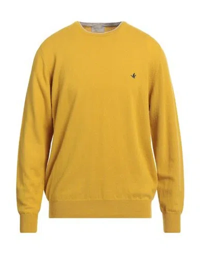 Brooksfield Man Sweater Ocher Size 44 Virgin Wool In Yellow