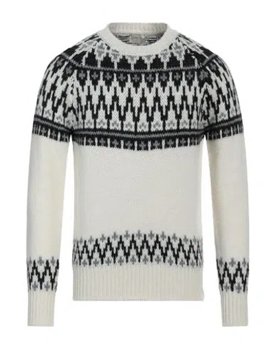 Brooksfield Man Sweater Off White Size 42 Acrylic, Alpaca Wool, Wool