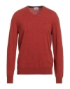 Brooksfield Man Sweater Orange Size 40 Virgin Wool