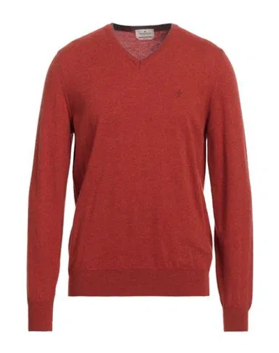 Brooksfield Man Sweater Orange Size 40 Virgin Wool