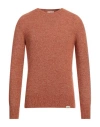 Brooksfield Man Sweater Orange Size 42 Virgin Wool, Polyamide In Orange