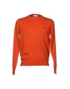 Brooksfield Man Sweater Orange Size 44 Virgin Wool