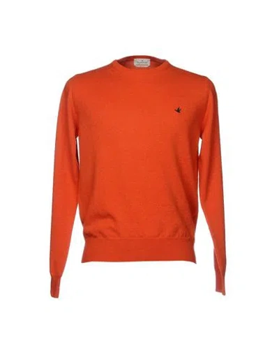 Brooksfield Man Sweater Orange Size 44 Virgin Wool