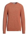 Brooksfield Man Sweater Orange Size 42 Virgin Wool, Polyamide In Red