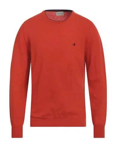 Brooksfield Man Sweater Orange Size 50 Virgin Wool