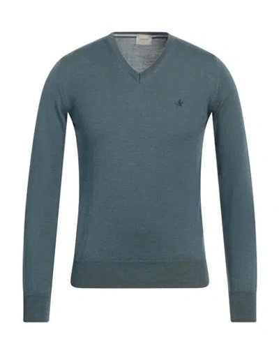 Brooksfield Man Sweater Pastel Blue Size 36 Virgin Wool