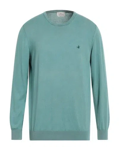 Brooksfield Man Sweater Pastel Blue Size 44 Cotton