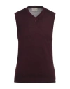 Brooksfield Man Sweater Plum Size 40 Virgin Wool In Burgundy