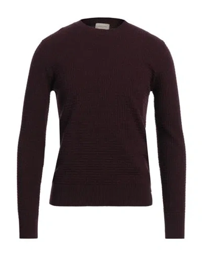 Brooksfield Man Sweater Plum Size 42 Virgin Wool In Purple
