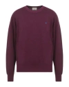 Brooksfield Man Sweater Plum Size 48 Virgin Wool In Purple