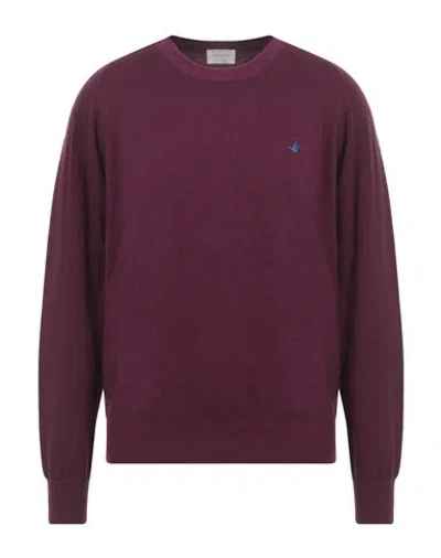 Brooksfield Man Sweater Plum Size 48 Virgin Wool In Purple