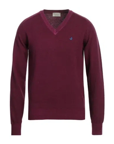 Brooksfield Man Sweater Plum Size 48 Virgin Wool In Purple