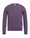 Brooksfield Man Sweater Purple Size 36 Virgin Wool