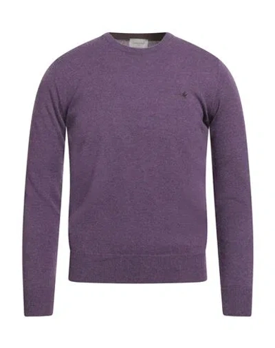 Brooksfield Man Sweater Purple Size 36 Virgin Wool
