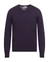 Brooksfield Man Sweater Purple Size 44 Virgin Wool In Purple