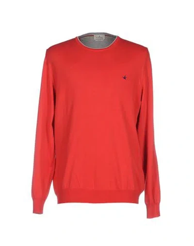 Brooksfield Man Sweater Red Size 46 Cotton