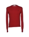 Brooksfield Man Sweater Brick Red Size 50 Virgin Wool