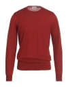 Brooksfield Man Sweater Rust Size 40 Virgin Wool