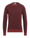 Brooksfield Man Sweater Burgundy Size 46 Virgin Wool In Red