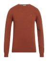 Brooksfield Man Sweater Rust Size 46 Wool, Polyamide In Red