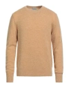 Brooksfield Man Sweater Sand Size 40 Virgin Wool, Polyamide In Brown