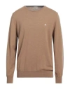 Brooksfield Man Sweater Sand Size 50 Virgin Wool In Beige