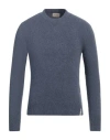 Brooksfield Man Sweater Slate Blue Size 36 Cotton, Polyamide, Elastane