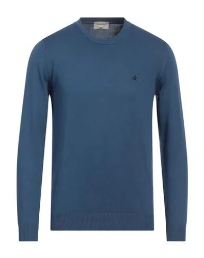 Brooksfield Man Sweater Slate Blue Size 42 Cotton