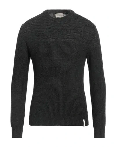 Brooksfield Man Sweater Charcoal Size 38 Polyamide, Viscose, Wool, Cashmere In Gray