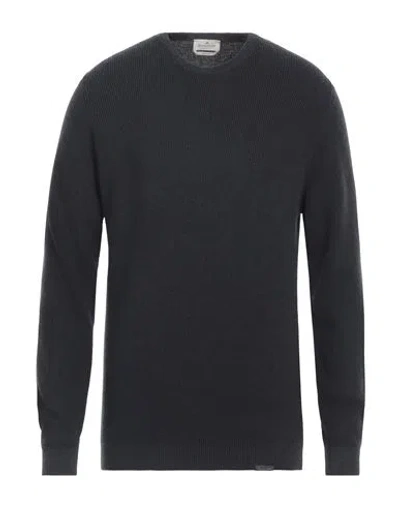 Brooksfield Man Sweater Steel Grey Size 42 Wool, Cotton, Polyamide In Black