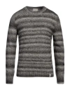 Brooksfield Man Sweater Charcoal Size 38 Alpaca Wool, Cotton In Grey