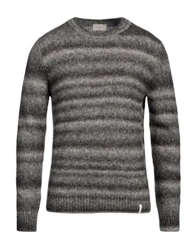 Brooksfield Man Sweater Charcoal Size 38 Alpaca Wool, Cotton In Grey