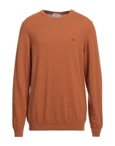 Brooksfield Man Sweater Tan Size 44 Wool, Polyamide In Multi