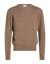 Brooksfield Man Sweater Taupe Size 44 Virgin Wool, Polyamide In Brown