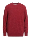 Brooksfield Man Sweater Tomato Red Size 44 Virgin Wool, Polyamide