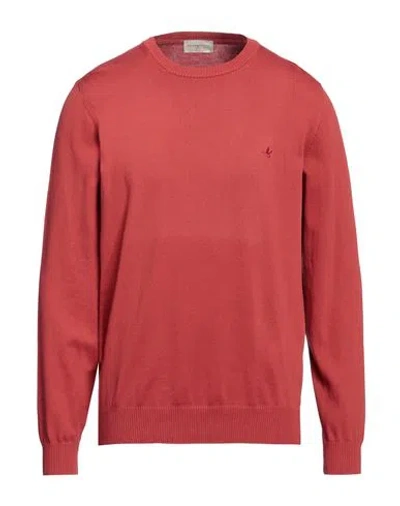 Brooksfield Man Sweater Tomato Red Size 46 Cotton