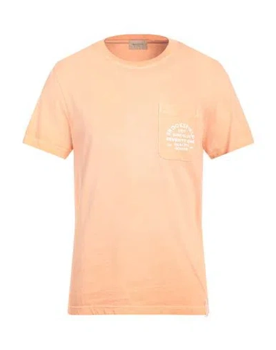 Brooksfield Man T-shirt Apricot Size L Cotton In Orange