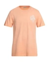 Brooksfield Man T-shirt Apricot Size Xl Cotton In Orange