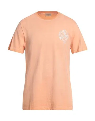 Brooksfield Man T-shirt Apricot Size Xl Cotton In Orange