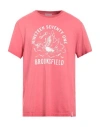 Brooksfield Man T-shirt Coral Size Xl Cotton In Red