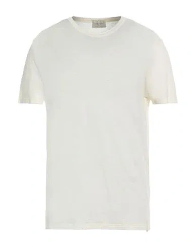 Brooksfield Man T-shirt Cream Size M Linen, Elastane In White