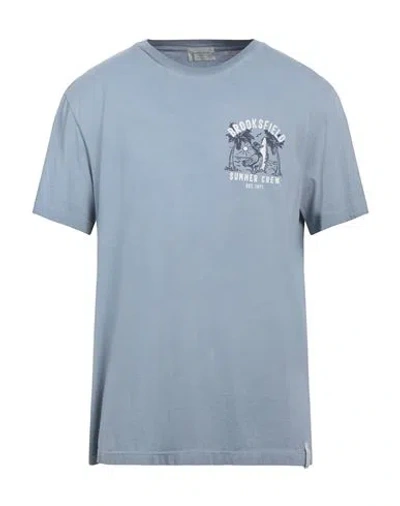 Brooksfield Man T-shirt Light Blue Size Xxl Cotton