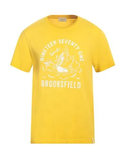 Brooksfield Man T-shirt Ocher Size Xl Cotton In Yellow