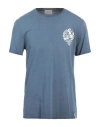 Brooksfield Man T-shirt Slate Blue Size L Cotton