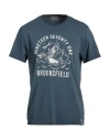 Brooksfield Man T-shirt Slate Blue Size 3xl Cotton