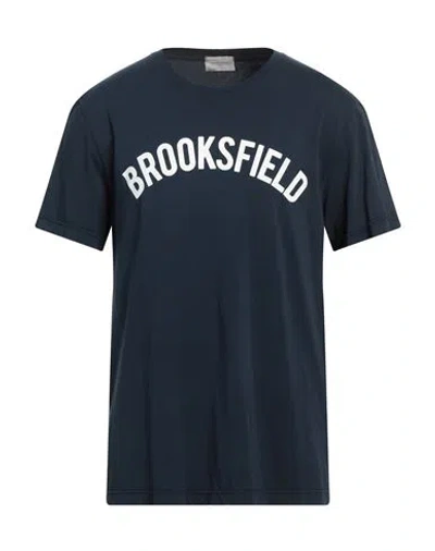 Brooksfield Man T-shirt Midnight Blue Size S Cotton